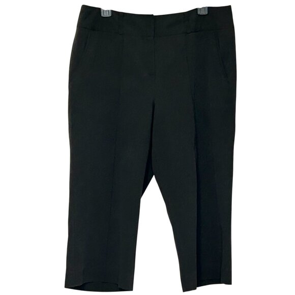 Women's Larry Levine Stretch Size 14 Black Capri Pant - Picture 1 of 13
